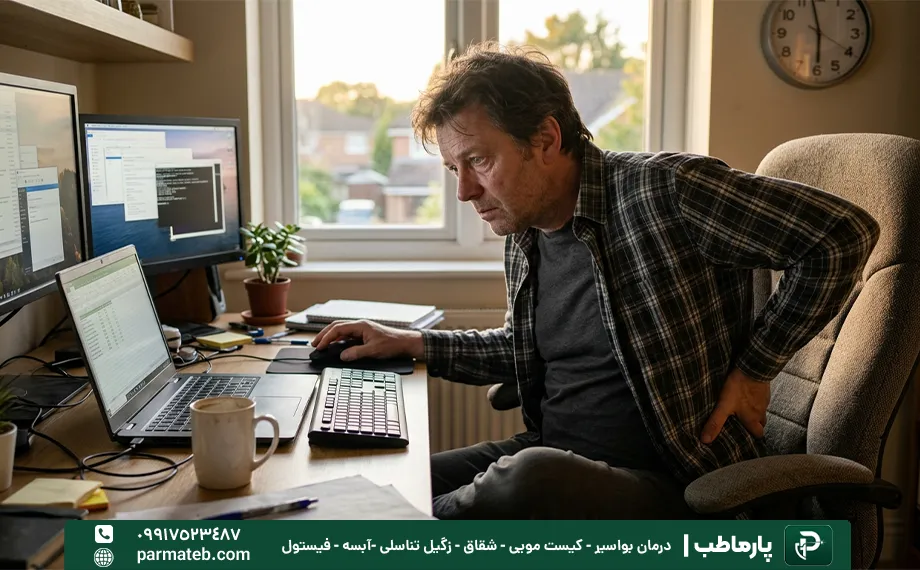 پرهیز از نشستن زیاد برای درمان خارش بعد از عمل هموروئید